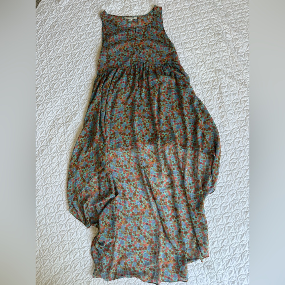 Floral Sleeveless asymmetrical dress